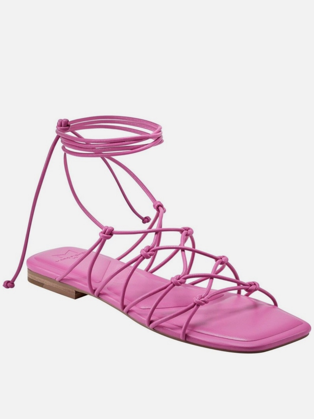 Marc Fisher Pink Lace-Up Strappy Flat Sandal